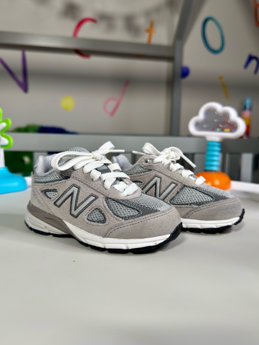 New Balance 990v4 Toddler Sneakers — Classic Grey — Size 6